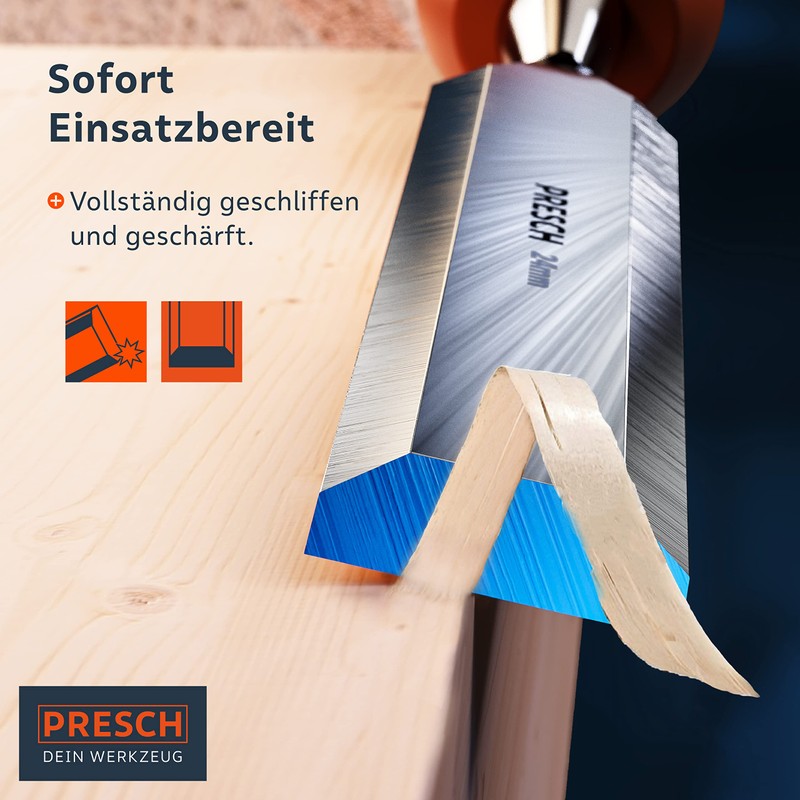 Presch Professional Chisel Set for Wood 4 Pieces - Sharp
