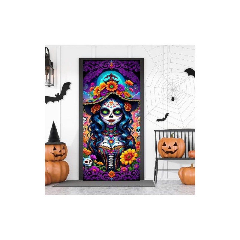 Dia de los Muertos Cubierta de puerta decoración de fondo
