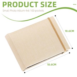 Powerful Photo Album 4x6 100 Pockets Linen Cover Small Picture Album Book for Wedding Family Baby Anniversary