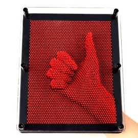 E-FirstFeeling 3D Pin Art Toy Extra Large 10" X 8" Pin Art Board Pin Impression Toy for Kids Adults - Red