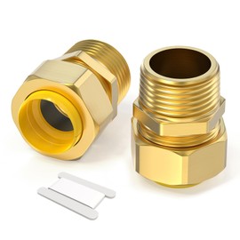 GASHER 1/2" Propane Fittings, Brass Natural Gas Quick Connect Adapter for 1/2" Gas Pipe(2Pack)