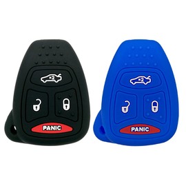 Coolbestda 2Pcs Rubber Keyless Entry Remote Fob Case Skin Cover Protector for Chrysler 200 300 PT Cruiser Dodge Charger Magnum Durango Jeep Grand Cherokee Commander Liberty OHT692427AA