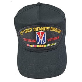 11TH Light Infantry Brigade Vietnam Veteran HAT with Ribbons and 11th Brigade Crest Cap - Black - Veteran Owned Business