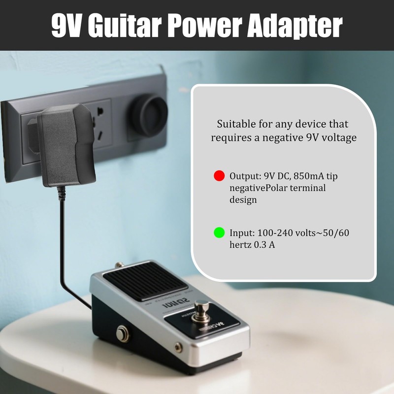 Universal 9V 850mA Guitar Effects Pedal Power Supply Charger -
