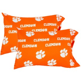 College Covers Clemson Tigers Pillowcase Pair - Solid (Includes 2 Standard Pillowcases)