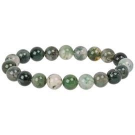 ELEDORO PowerBead Ladies Bracelet, String Gemstone Beads, 10 mm x 17-18 cm, Green