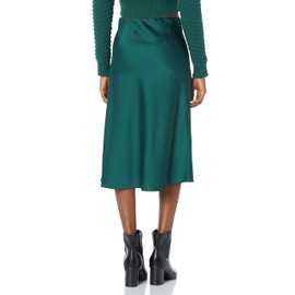 The Drop Women's Maya Silky Slip Skirt, Trek Green, L