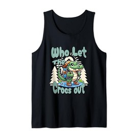 Who Let The Crocs Out Hiking Backpack Gator Croc Trekking Tank Top