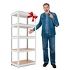 HOMEDANT House 5 Tier 24.1" W Laminated Metal Shelving Unit