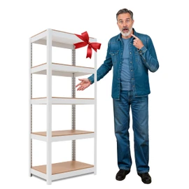 HOMEDANT House 5 Tier 24.1" W Laminated Metal Shelving Unit Adjustable Storage Utility Rack Heavy Duty Shelves Organization Multipurpose Shelf Kitchen Garage Pantry Closet 1 Pack