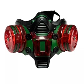 KBW Cyberpunk Mask Light Up Half Face Shield (Black/Red/Gre
