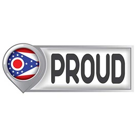 Customola - Proud Ohio State Flag Sticker Bumber Sticker Decal - 4 x 11.5 inc.