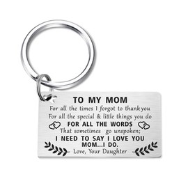 Mom Gifts from Daughter - Thank You Mom Gifts - Mom Keychain for Birthday Chritmas Mother's Day