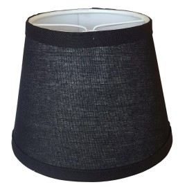 Unbranded Clip-on Black Linen Fabric Parchment Shades 4" x 6" x 4 1/2"