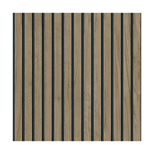 Panacea Wood Slats Wallpaper Walnut - Brown/Black - Belgravia 1157