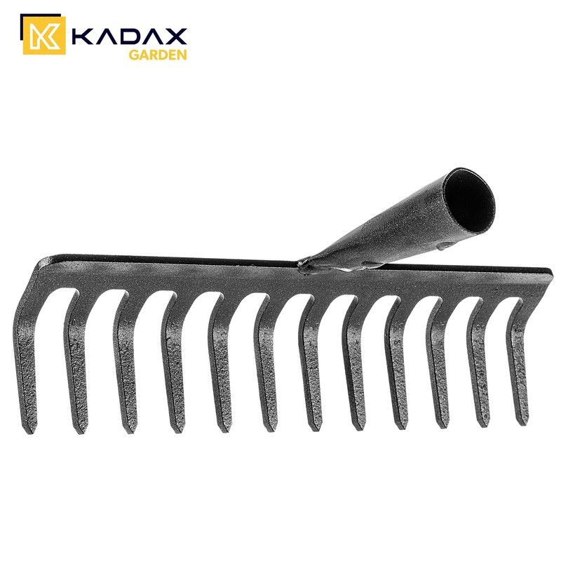 KADAX Garden Rake without Handle, Steel Garden Rake, Lawn Rake