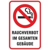 Sign No Smoking / Smoking Prohibited Throughout the Building Aluminium
