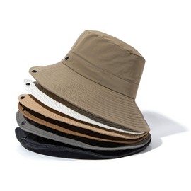 CLAPE Herren Wasserdicht Sonnenhut Faltbar Safari Hut Boonie Hut UV Schutz Buschhut mit Kinnband Sommer Fischerhut Cowboy-Stil Sun Hat