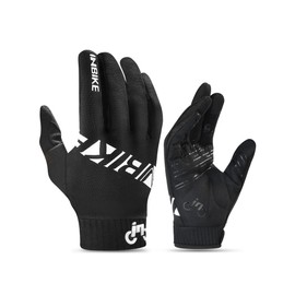 INBIKE Mountain Bike Gloves Cycling for Men MTB Touchscreen Accessories Road Padded Mens Cycle Bicycle Biking Women Full Fingers Glove Black M