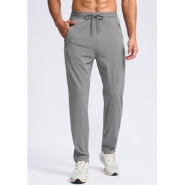 Men's 30"/32"/34"/36" Inseam Tall Sweatpants with Zipper Pockets Stretch Long Joggers Athletic Workout Pants Men(Light Grey,32-M)