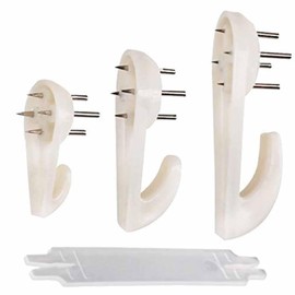 Picture Hooks (60 PCS) Picture Hanging Kit Assorted Picture Hanging Hooks Non-Trace Hard Wall Hanger Hook White Picture Hanger Set