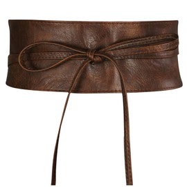 Frentree Women's Waist Belt, Wide Wrap Belt, Obi Belt for Lacing, Waist Belt, Tie Belt, coffee