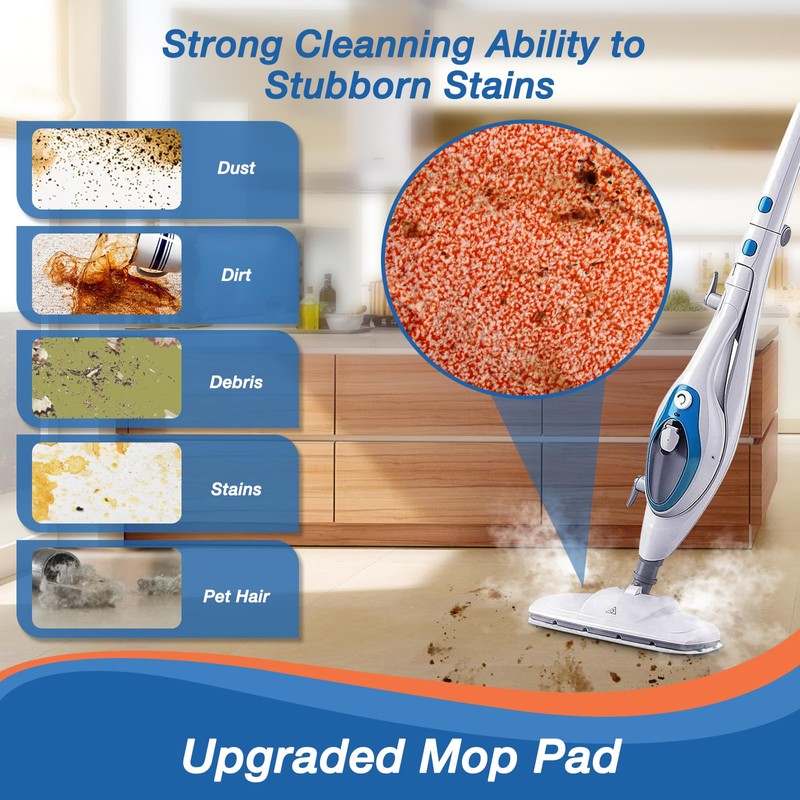MXZONE 8 Pack Steam Mop Replacement Pads Compatible with PurSteam