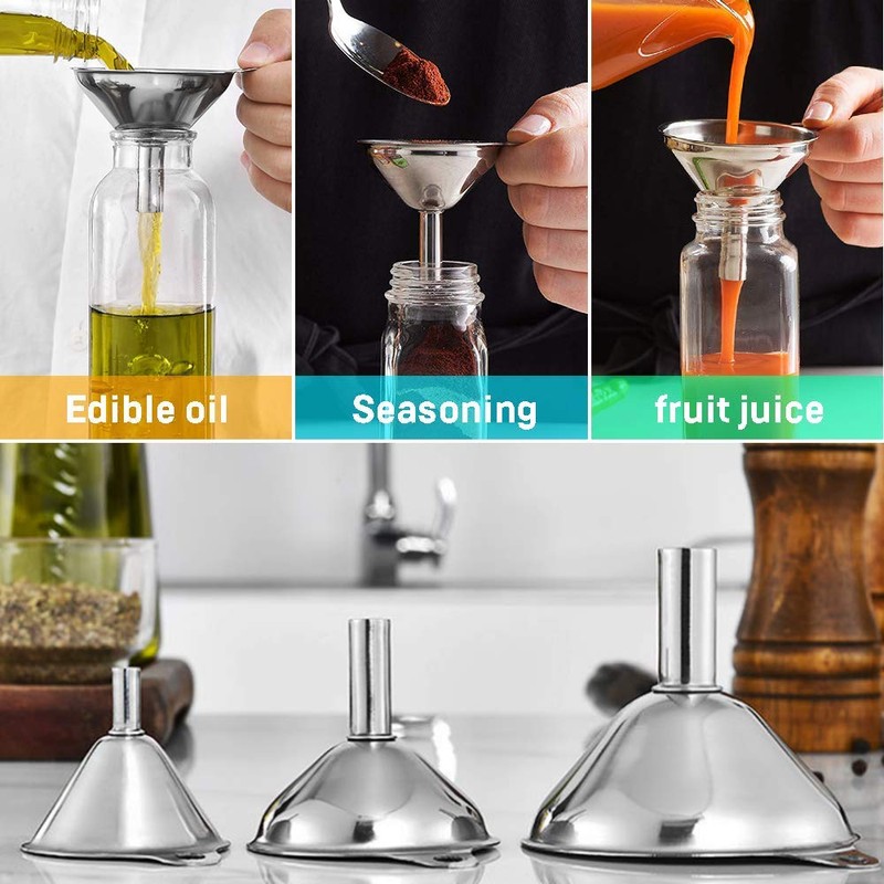Kitchen Funnels for Filling Bottles, YGDZ 3pcs Small/Medium/Large Food Grade