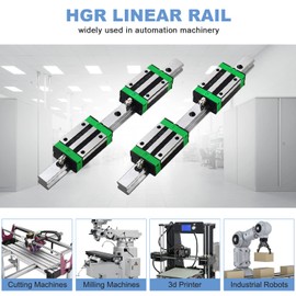 CNCMANS HGR20 Linear Guide Rail kit 2Pcs HGR20 1000mm Linear Slide Rails and 4Pcs HGH20CA Linear Blocks Bearing Block, Anti Rust and High Precision CNC Parts for Automated Printer
