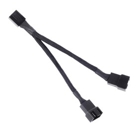 SilverStone SST-CPF01 - 10cm PWM Fan Splitter Cable for 2 Fans, Black Sleeved Braded
