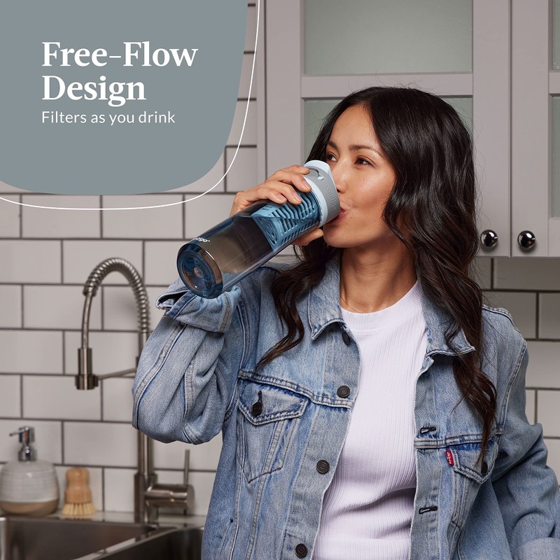 Contigo Clybourn Beverage|Water Bottles, One Size, Blue/Gray