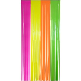 Folat 27593 Party Curtain - Neon - 1 x 2 m - Foil Streamers for Wedding, Party, Decoration, Photo Booth and Festivals Stage Decoration