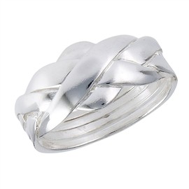 Puzzle Criss Cross Knot Ring New 925 Sterling Silver High Polish Band Size 8