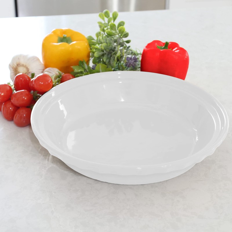 Chantal 9.5-inch Deep Pie Dish, White