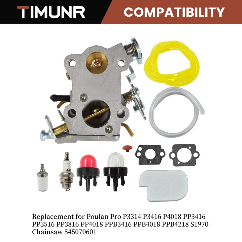 Timunr P3816 Carburetor C1M-W26 Replacement for Poulan Pro P3314 P3416
