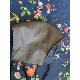 Face Mask triple Layer Handmade Washable Cloth Color Grey/navy Blue