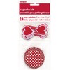 Red and White Valentine Heart Pick and Cupcake Paper Liner