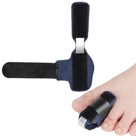 JEYORZY 1 x Toe Splint, Toe Straightener for Hammer Toes, Toe Straightener for Support and Toe Fixation, Broken Toes, Hammer Toe Straightener, Curved Toe Straightener, Black