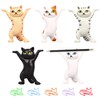5 Pack Cat Shaped Pen Holder with 5 Cat Clips