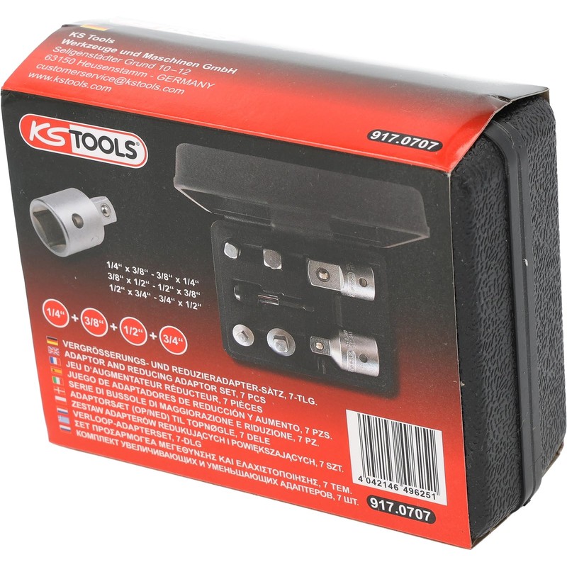 KS Tools 917.0707 Magnifying and Reducing Adaptor Set, 7-Piece Set