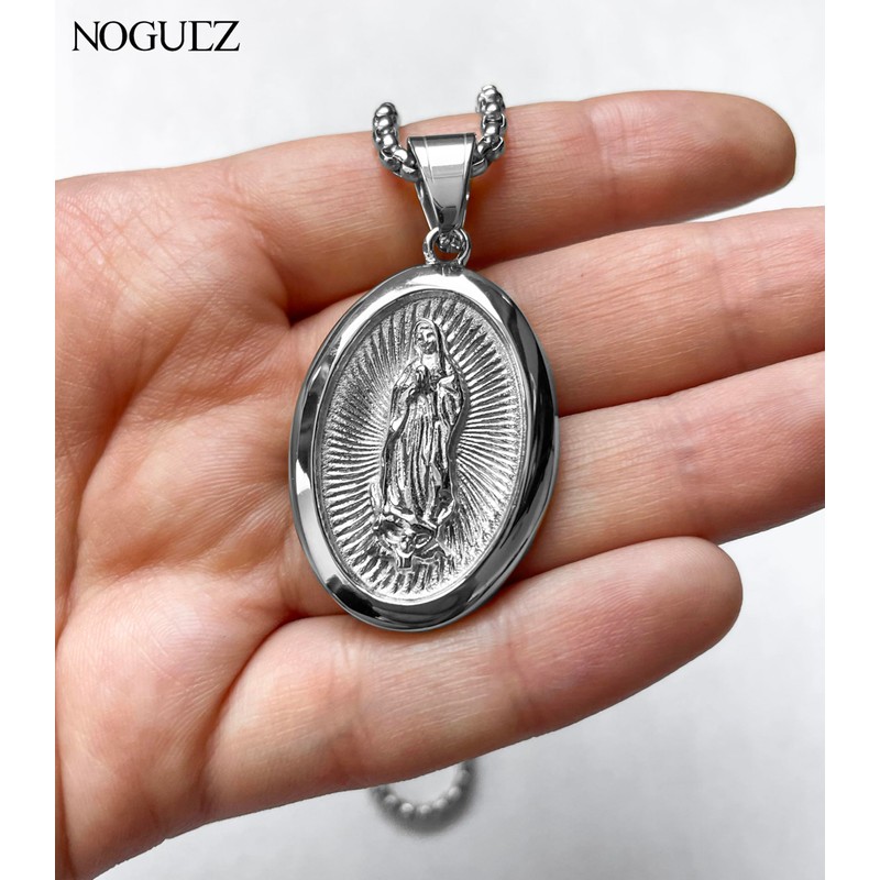 Noguez. Collar con Medalla de la Virgen de Guadalupe, Cadena