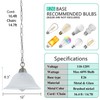 SHENGQINGTOP Plug in Pendant Light Alabaster Glass Shade Hanging Lamp