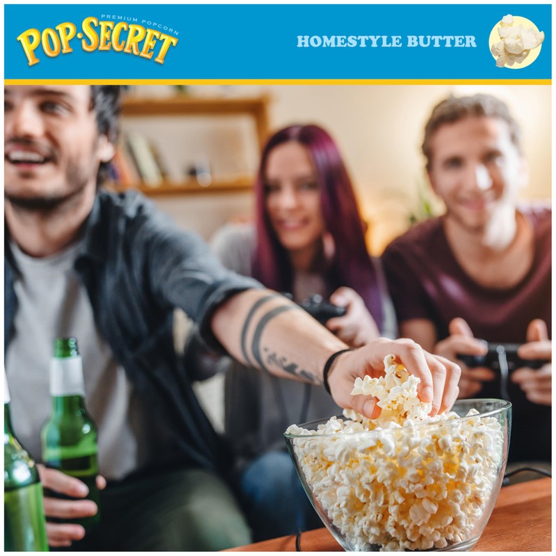 Pop Secret Popcorn, Homestyle Butter Microwave Popcorn, 3 Ounce (Pack