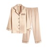 Ekouaer Women Satin Pajamas Set Classic Button Down Long Silk