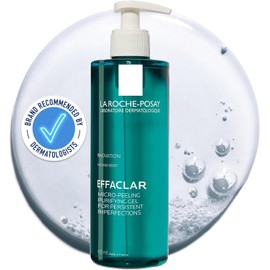 La Roche-Posay, Effaclar Gel Limpiador Microexfoliante Facial, Reduce Sebo Y Marcas, Ácido Salicílico, Piel Grasa Con Imperfecciones, 400 ml