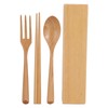 Portable Dinnerware Set Reusable Tableware Wooden Spoon Chopsticks Fork for