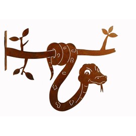 Bornhöft Garden Stake Tree Stake Metal Rusty Garden Decoration Patina Squirrel Rusty Decoration (Snake)