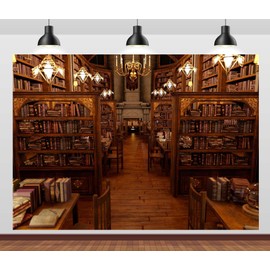 CORFOTO 5x3ft Magic Library Interior Backdrop Fantasy Magic Retro Interior Room Photography Background Magic School Wizard Party Decorations Student Teacher Portraits Photo