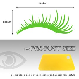 Wevdn 2 PCS Car Headlight Eyelash Decal, Waterproof Vehicle Body Eyelashes Stickers Bumper Window Decal, Universal Exterior Decoration Stickers for Car SUV Truck, Car Accessories (Green)