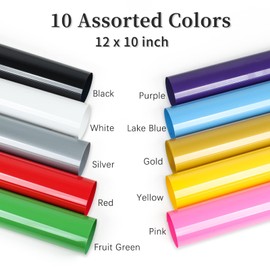 Lya Vinyl 30 Pack Heat Transfer Vinyl Sheets, 12" x 10" HTV Vinyl for Cricut, Silhouette Cameo, Premium Iron on Vinyl for DIY Fabric, Cloth